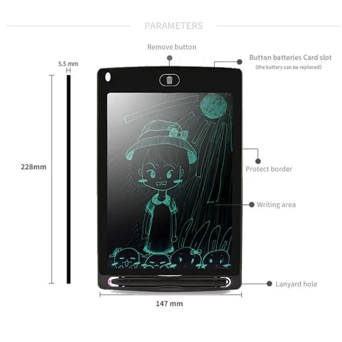 LCD Drawing Writing Tablet 8.5 Inch Mainan Papan Tulis Bisa Hapus Board Digital Pad Edukasi Pen Gambar Easy Writting 8,5" Tab untuk Anak 6