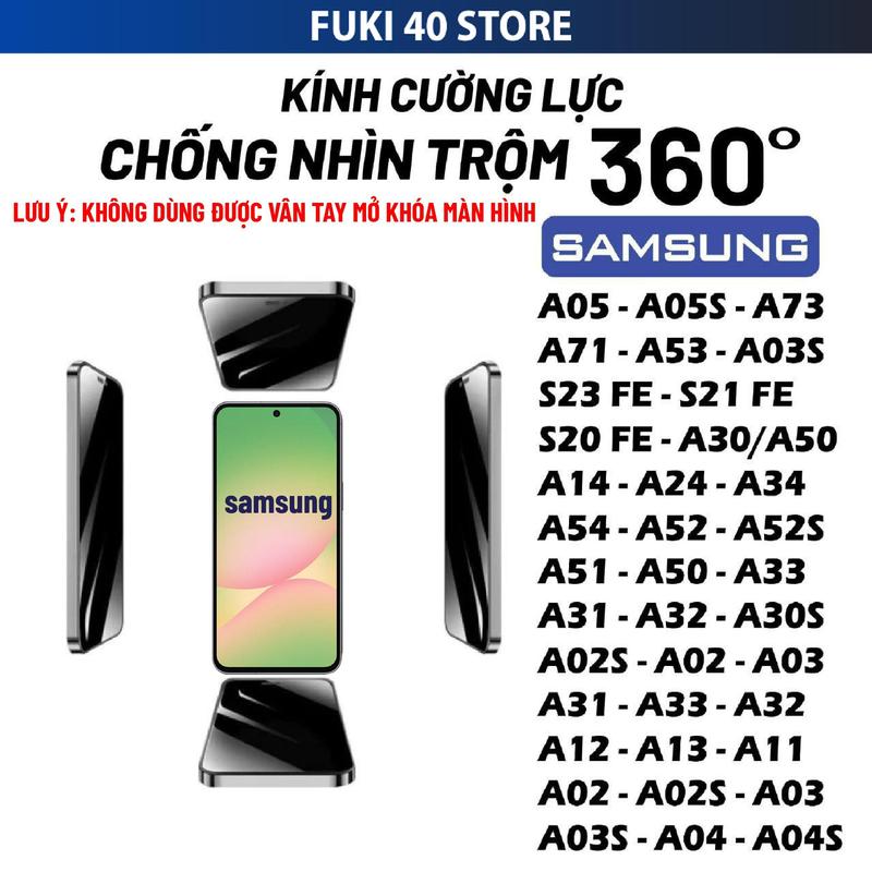 Kính cường lực cho Samsung chống nhìn trộm 360 độ A55 5G A05 A06 A07 A13 A14 A17 A20 A21s A22 A23 A24 A30 A30s A31 A32 A33 A34 A50 A50s A51 A52 A52s A53 A54 A55 A70 A71 A72 A73 M23 M30 M30s M31 M32 M33 5G A02 A02s A03 A03s A04 A04s dán full màn hình