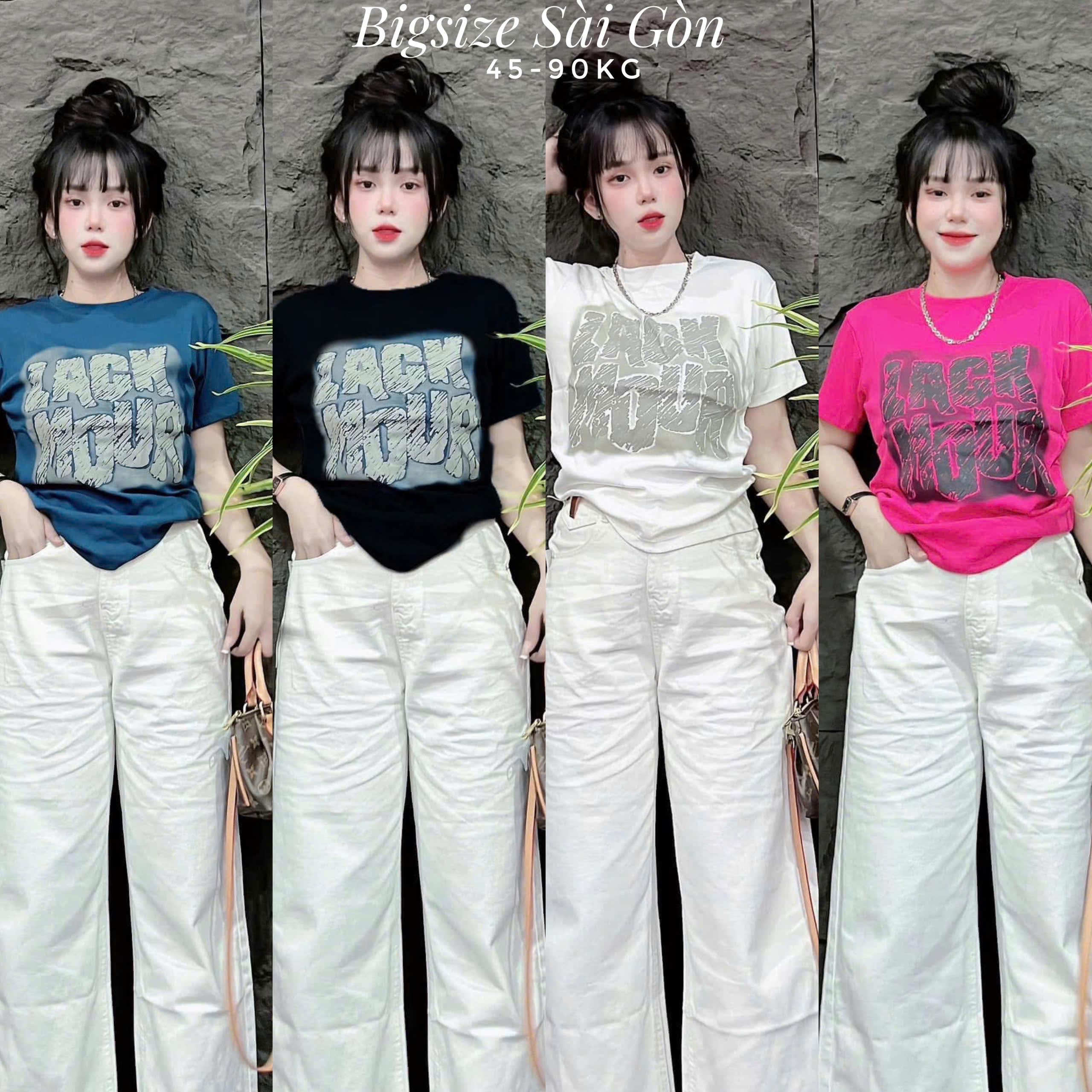 Áo Thun Nữ Cổ Tròn In Hình Vải Thun Tăm Mềm 45 - 90Kg Có Bigsize Sài Gòn Top Women - B.1493