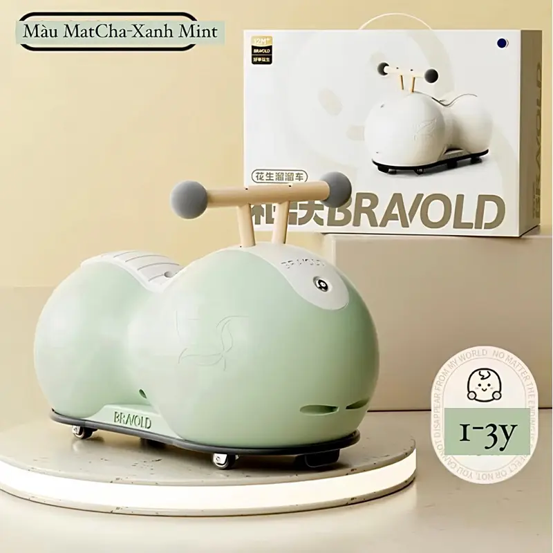 Xe Đậu Phộng, Xe Củ Lạc , Xe Con Sâu , Xe Chòi Chân Cho Bé Hàng Cao Cấp Bravold Từ 1-3 Tuổi GauHomie Kid 3