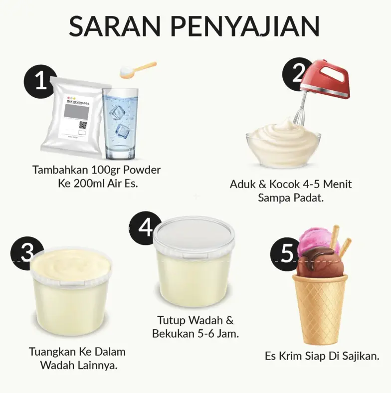 MAXFOOD - Hard Salted Caramel Ice Cream Powder / Bubuk Es Krim Rasa Karamel 250 GR 2