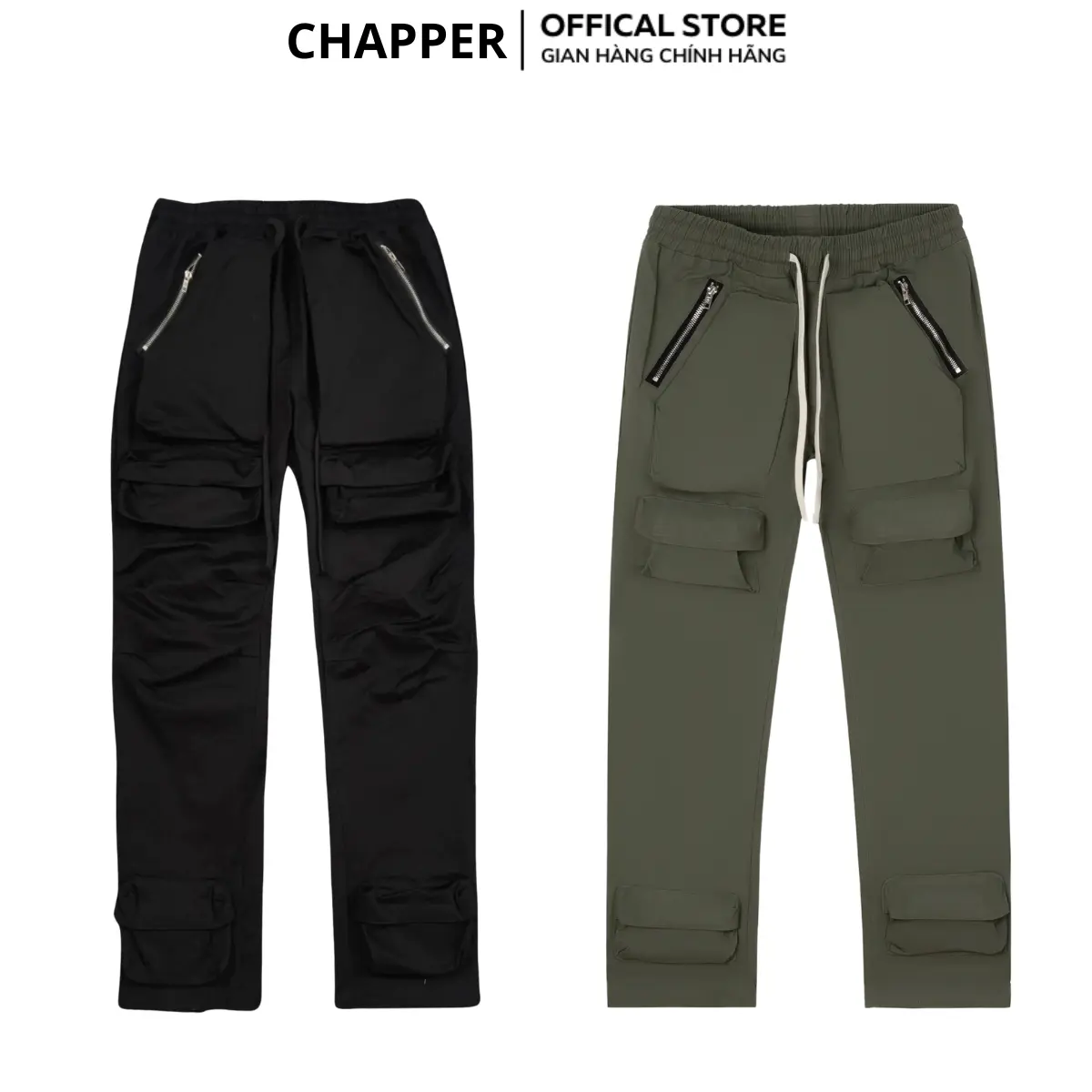 Quần Cargo Pant CHAPPER túi gấu, ống xuông, khoá zip, chất Kaki nhung cao cấp - QCP005 Menswear Nam