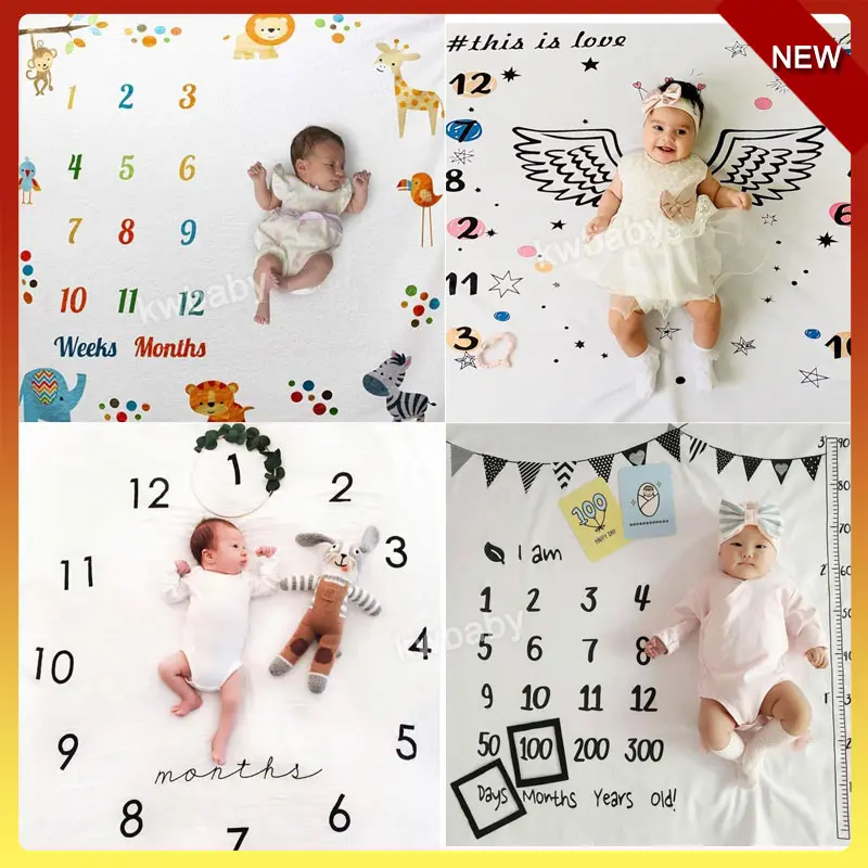 Newborn Baby Monthly Growth Milestone Blanket Photography Props ...