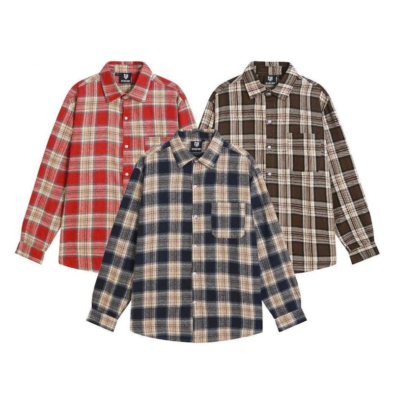 Áo Sơ Mi Dài Tay nam Nữ Kẻ Caro Mix Túi Ngực Form Regular Menswear Phong Cách Thời Trang Trẻ Trung Năng Động Áo Có Cổ Shirt Áo Kẻ Cara sominam dep 01