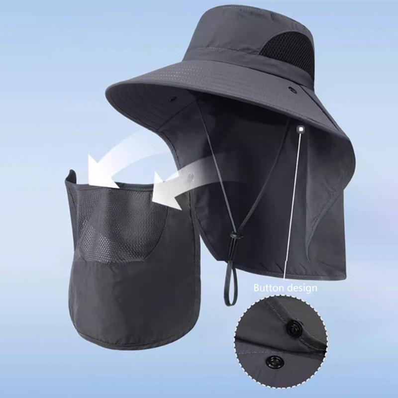 Mũ Chống Nắng, Phong Cách Mùa Hè, Chống Tia UV, Thích Hợp Cho Các Hoạt Động Ngoài Trời Như Câu Cá, Đi Bộ Đường Dài Và Cắm Trại, Dành Cho Nam Và Nữ, Mũ Bucket lưỡi Trai Mặt, Có Vạt Cổ, Mũ Ngư Dân 2
