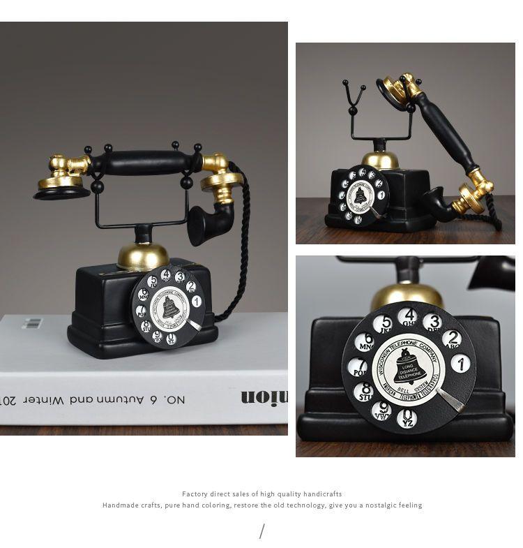 Product Introduction of Retro American Industrial Style Telephone Resin Model Decoration Living Room Simulation Crafts Wine Cabinet Decoration Creative 7