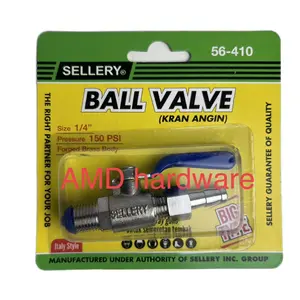 KRAN ANGIN KOMPRESOR STOP KERAN 1/4" inci AIR Cock COMPRESSOR Stainless Sellery Taiwan 0.25 inch