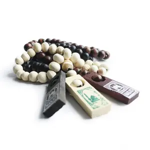 Tasbih Kayu Hitam 33 Butir Model Muslim Motif Haji dan Umroh