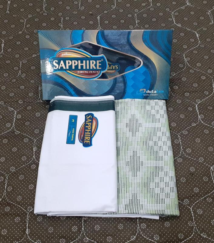 SARUNG SAPPHIRE PUTIH POLOS DAN PUTIH TUMPAL TERMURAH PRODUK ORIGINAL 0