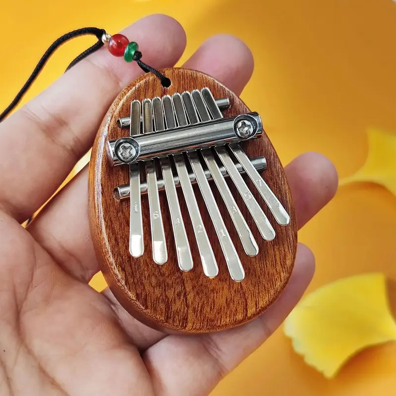 Wooden Mini Thumb Piano Musical Toy, 1 Count 8 Tones Portable Beginner Finger Piano, Music Accessories For Teenager 5