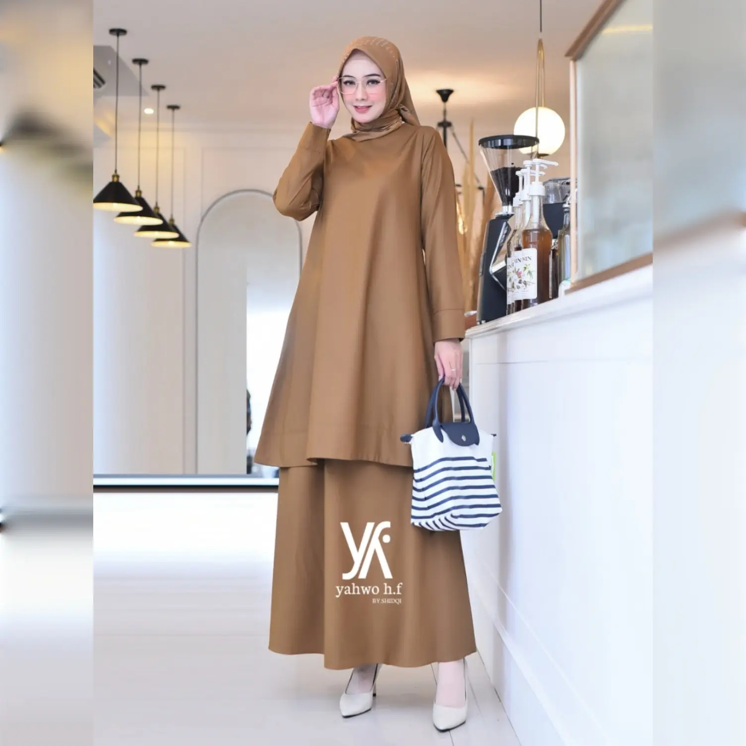 SETELAN ROK TUNIK PNS WANITA TERLARIS/BAJU KURUNG/SERAGAM KHEKI PEMDA PDH GURU ASN CPNS/Setelan Atasan Panjang Muslim Dewasa/ Bawahan Katun-Remaja-Dewasa