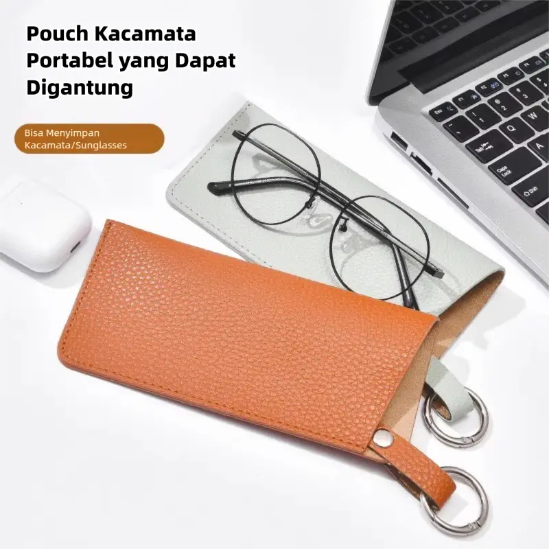 Gaya Praktis Tas Kacamata Kulit Portable Ringan Tidak Makan Tempat Anti Gores Cocok untuk Traveling Kantor dan Aktivitas Harian