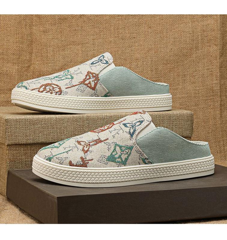 Product Introduction of [Factory Direct Sales] Canvas Shoes Men's Summer Thin Slip-on Half Slippers Men's Shoes Casual and Lightweight Old Beijing Cloth Shoes 15
