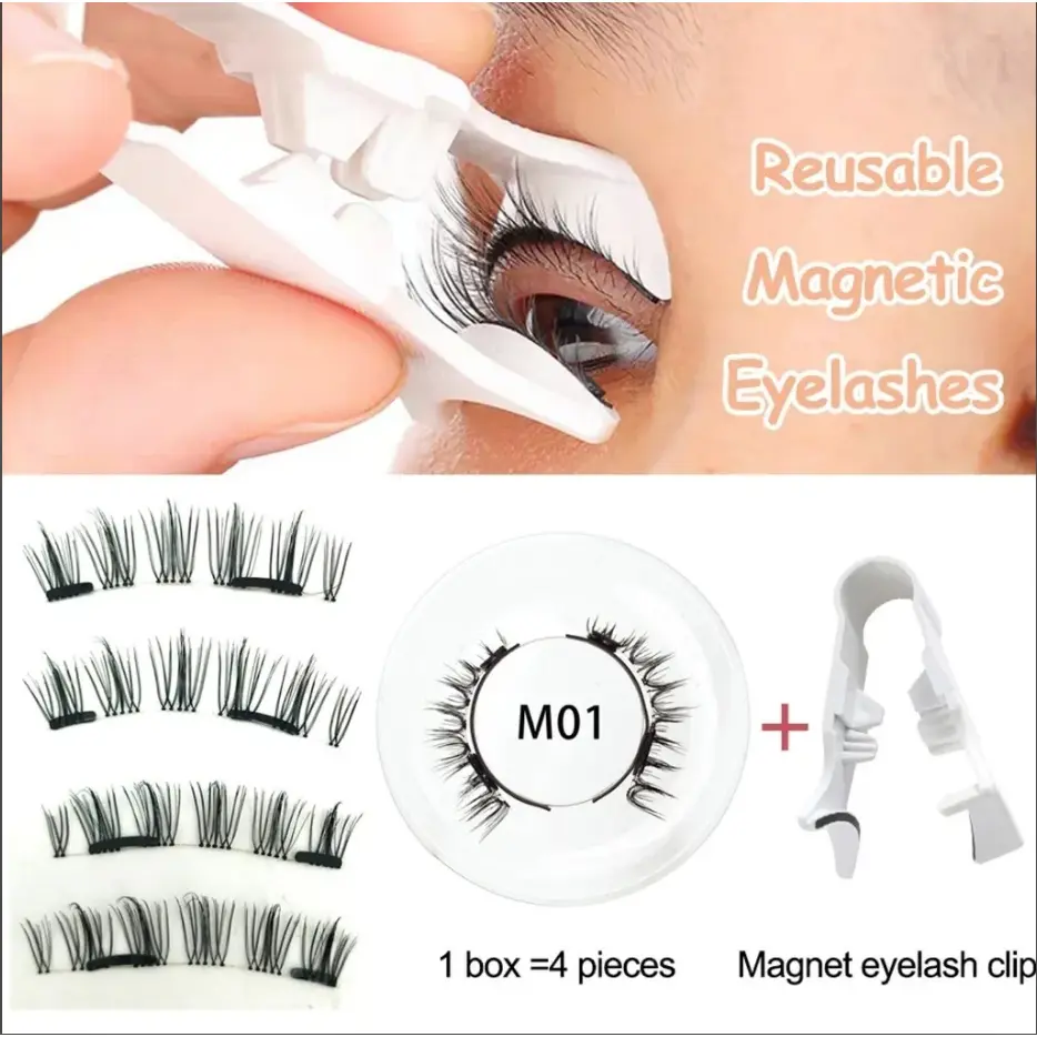 Magnetic False Eyelashes Light Weight & Reusable Magnetic Lashes No Glue 3D False Eyelashes