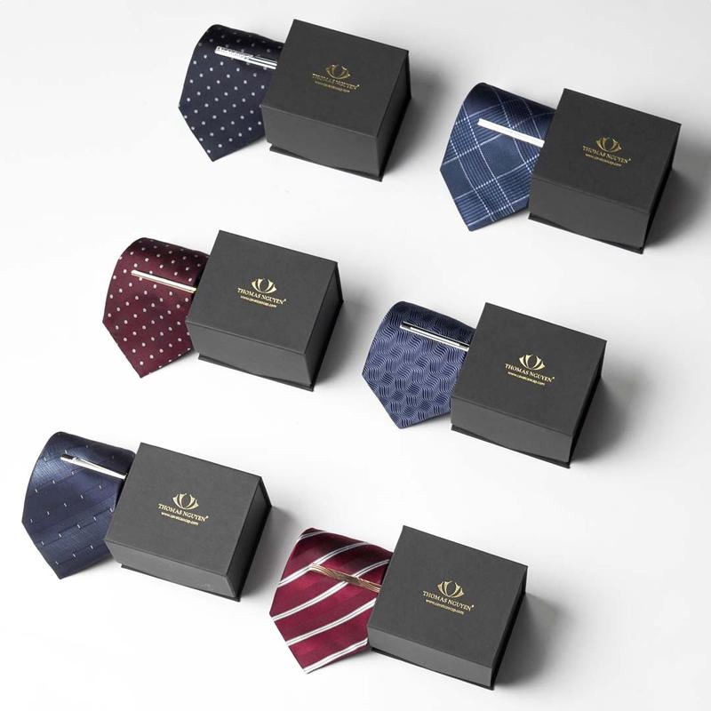 Bộ Quà Tặng Phụ Kiện 2 Món Cà Vạt Lụa Cao Cấp Và Kẹp Cà Vạt - Thomas Nguyen