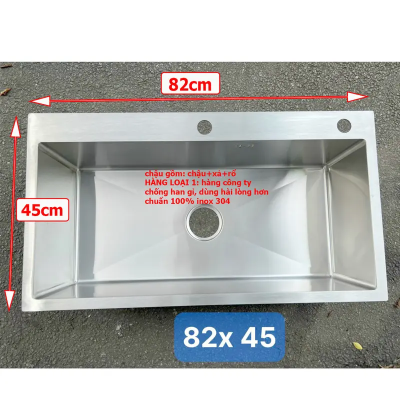 LOẠI 1 HÀNG CÔNG TY-DÀY 3LY Chậu Rửa Chén Bát 100% INOX SUS 304 N18 A1 KT 6045 6845 8245 8050 9050 NA.GRAND HÀNG CAO CẤP NHẤT MẶT DÀY 3LY HÀNG BAO XÀI 0
