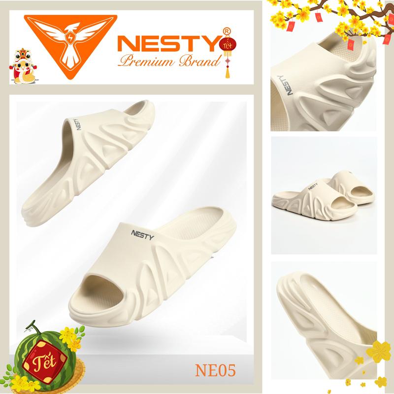 Dép Bánh Mì Quai Ngang NESTY Màu Trơn Tối Giản Đế Dép Đúc Nguyên Khối EVA Mềm Êm Chân NE05 DéP Slipper Đế Bằng Nam Dép Lê
