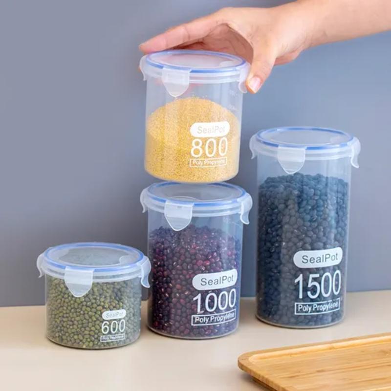 Product Introduction of Hộp đựng thực phẩm, chất liệu PP, trong suốt, lọ Kín thực phẩm, chống ẩm, hình trụ, hộp bảo quản nhà bếp, kín khí và chống rò rỉ, thích hợp cho thực phẩm, đường, được làm bằng nhựa 11