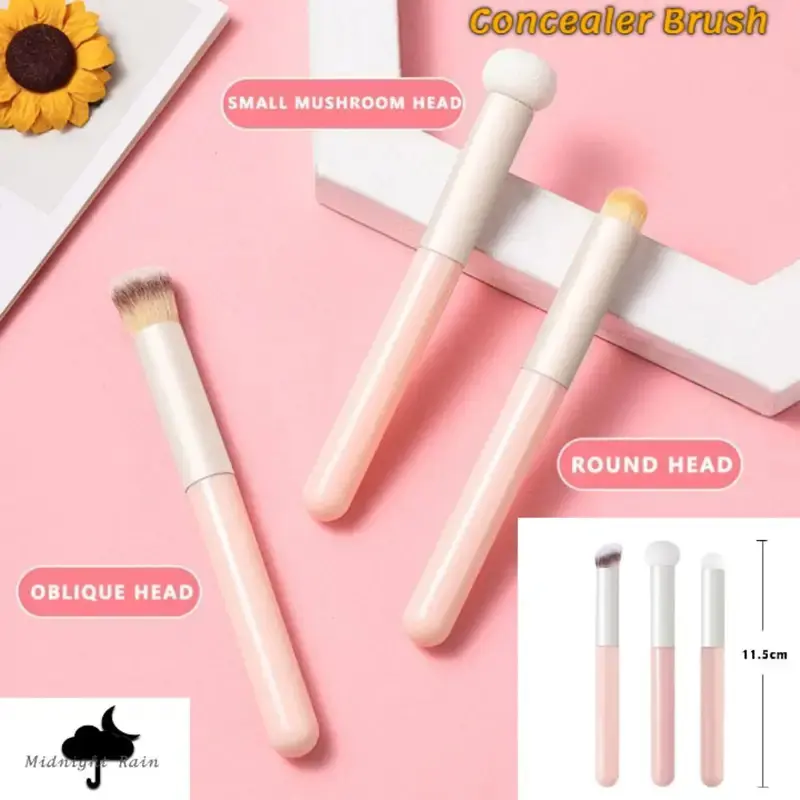1/3PCS New Small Steamed Bun Concealer Brush Small Mushroom Sponge Head Smudge Brush Concealer Print Makeup Brush Tools