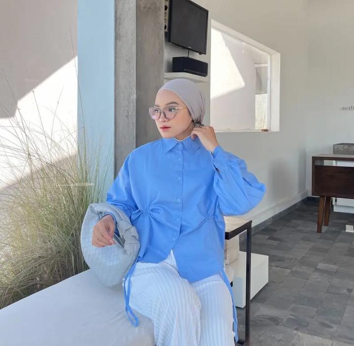 Yuji blouse atau kemeja serut Oversize by jinora Wanita Atasan 1