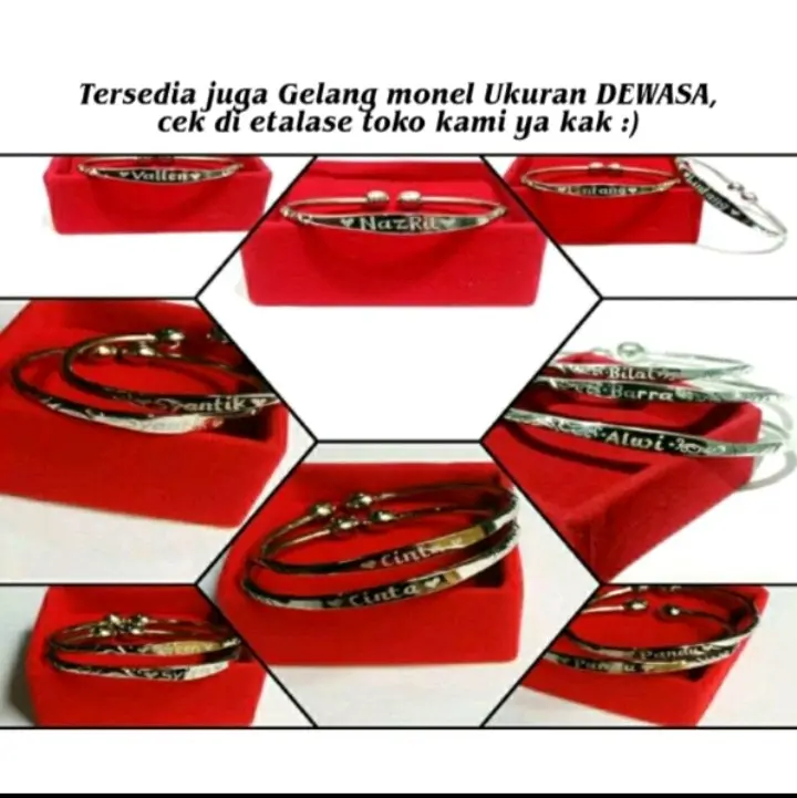 gelang step anak-anak bayi ukir nama bahan monel besi putih Anti karat tahan bertahun-tahun Anti bakteri