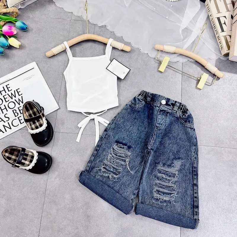 [8-18kg]Áo dây quần jean cho bé gái phong cách chất lừ 1