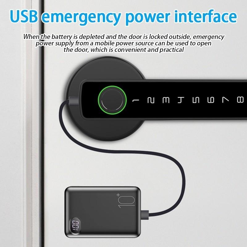 Product Introduction of Fingerprint Keyless Entry Door Lock Touchscreen Keypad Deadbolt Lock Reversible Handle Key Code Biometric Home Bedroom 7