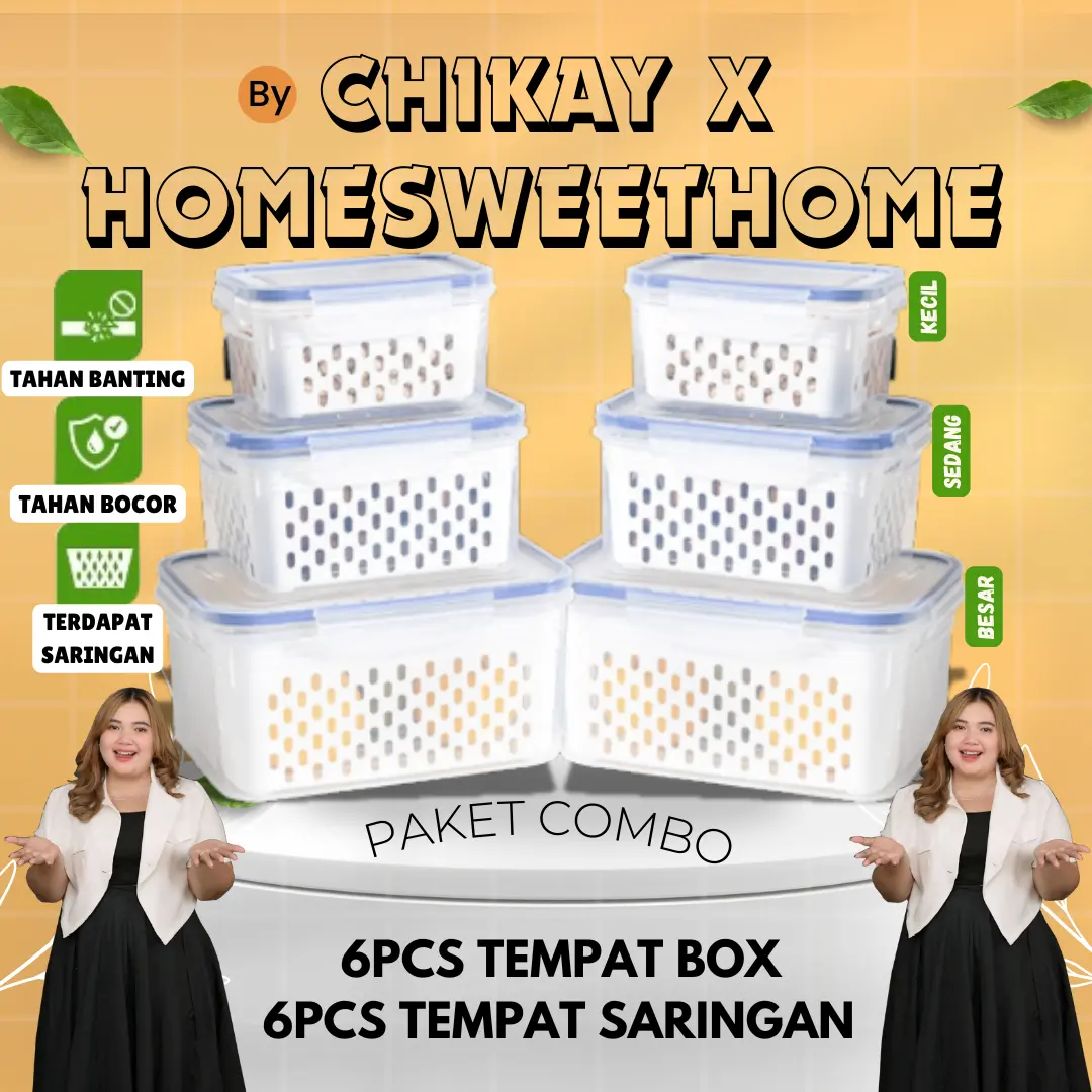 [EKSKLUSIF CHIKAY] X HSH COD 12PCS Keranjang+Saringan, Pengering Sayur ...