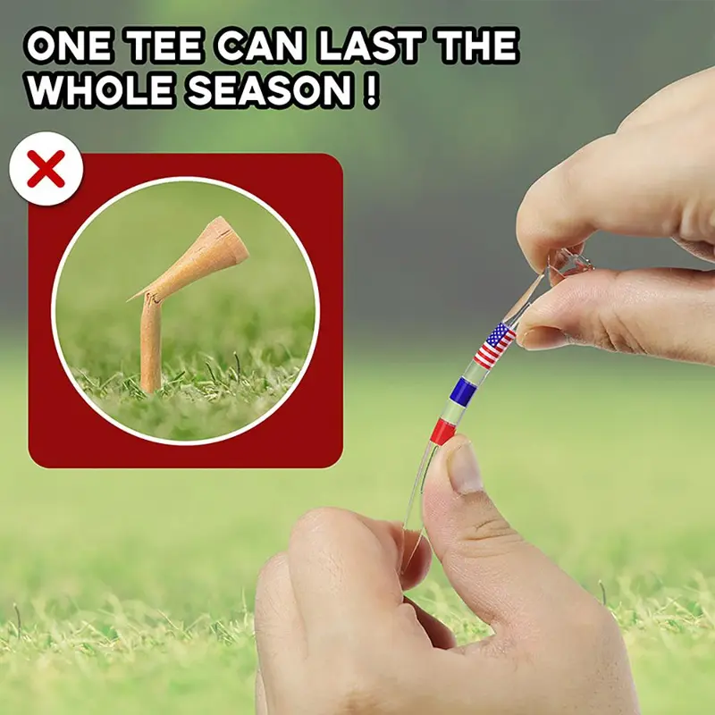 Clear Golf Tee, 60pcs/box Professional Plastic Golf Training Tee, Golf Accessories for Outdoor Golf Course Practice 3