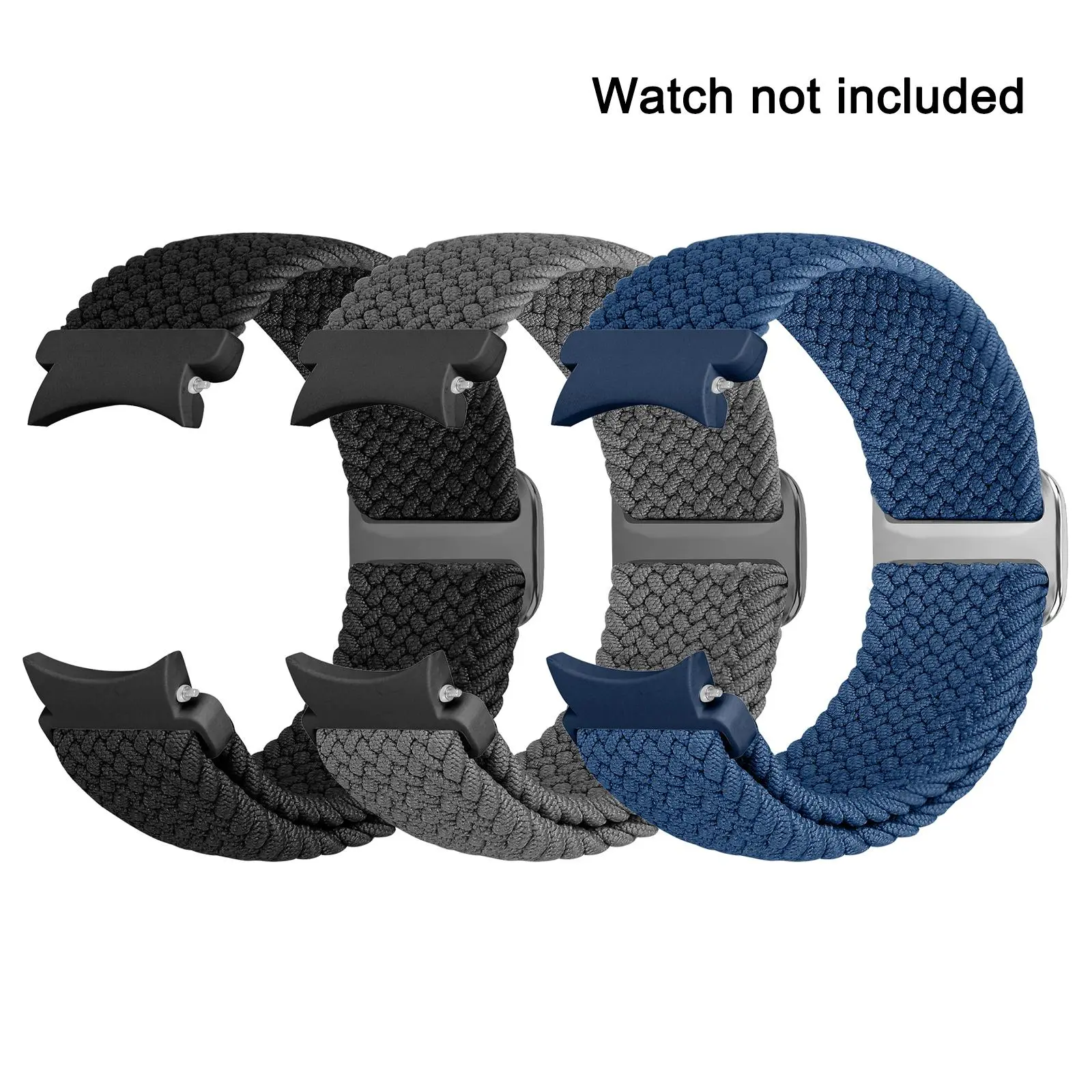Nylon Woven Watch Band (3 Counts), Soft & Breathable Watch Band for Samsung Galaxy Watch 6/5/4 Galaxy Watch 5 Pro Galaxy Watch, Soft Adjustable Nylon Breathable Sport Band