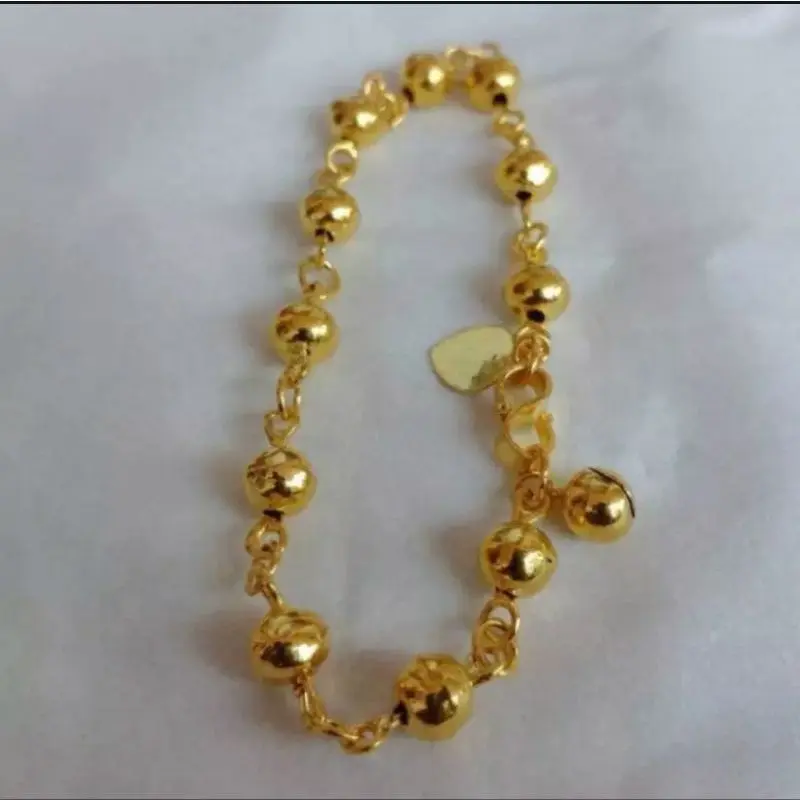 COD gelang tangan wanita titanium motip bola bola gold lapis emas 24k anti karat
