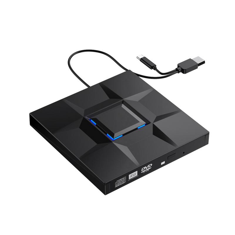 External CD and DVD Player Game Burner DVD External USB 3.0 Type C CD Writer Reader for PC Laptop Desktop 0