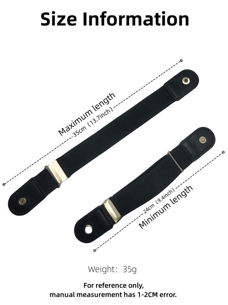 Product Introduction of 1 Pair No Buckle Elastic Belt for Women Men, High Stretch Belt for Pants Jeans, Casual Buckle Free Adjustable Invisible Belt, Trendy Accessories 3