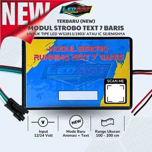 Modul Strobo 7 baris running text 12 dan 24 volt Car Lampu Truk