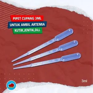 3pcs pipet ikan cupang 3ml untuk mengambil kutir artemia ekstrak ketapang