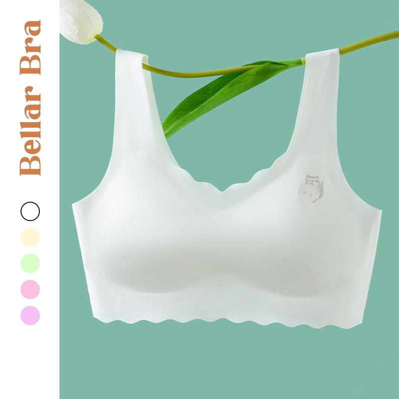 Áo Lót Cho Bé Gái Su Lạnh Bellar Bra - Áo lá su lụa Không Đường May Đệm Mút Mỏng Vừa, Họa Tiết Chú Mèo, Áo Lá Nữ Sinh Mềm Mịn Cực Mát Bellar Bra aola  hocsinh aolotla  Tua Rua A741