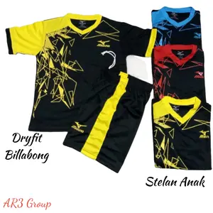 Stelan baju olahraga anak laki/perempuan badminton bola futsal usia SD SMP motif terbaru Nyaman Cepat Kering Cewek Cowok Set Berpori Anti Air sepak outdoor sport