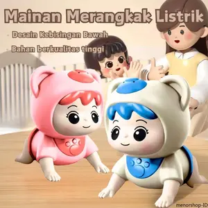 Mainan edukasi bayi elektrik 3-in-1, boneka interaktif yang dapat mengangkat kepalanya, merangkak dan bernyanyi, desain bulat yang aman, bahan ABS yang tahan lama, hadiah yang ideal untuk bayi Anda, menumbuhkan emosi, penglihatan, dan kecerdasan