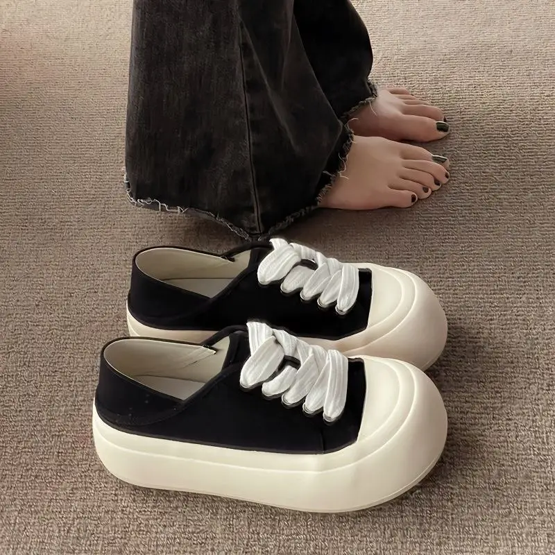 Giày thể thao nữ đế bánh mì vải canvas GEX Shoes Sneaker