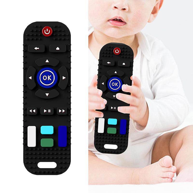 Product Introduction of Baby teether silicone remote control baby anti-eating hand molar stick cartoon comfort chewing gum toy 25