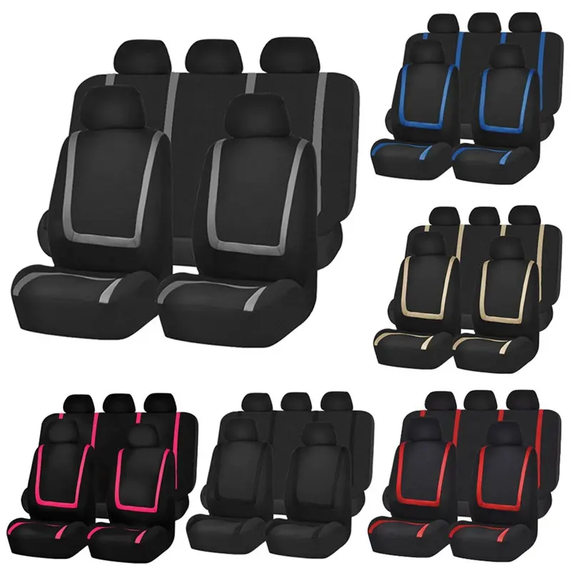 Universal car seat cover with spelling stripe style
