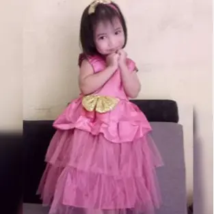 Gaun Dress Pesta Anak Bayi Perempuan 9-12 bulan -Dress Kids Valen Kid Lengan 3