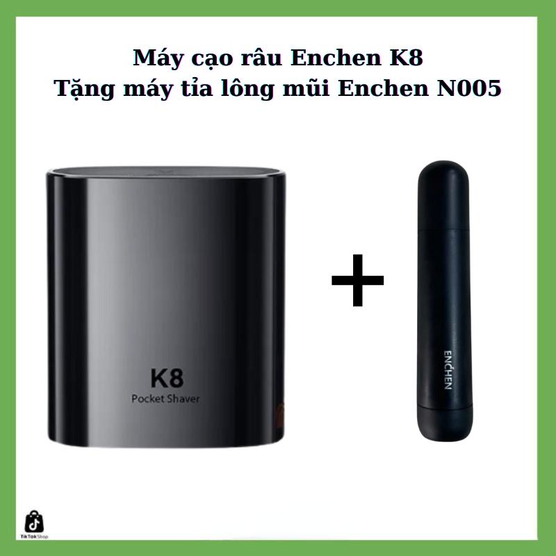 Máy cạo râu mini chống nước Enchen K8 tặng kèm máy cắt tỉa lông mũi Enchen N005