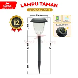 SPEEDS Lampu Taman Tenaga Matahari Waterproof Lampu Tancap Solar Tenaga Kabel LX 202-6008B