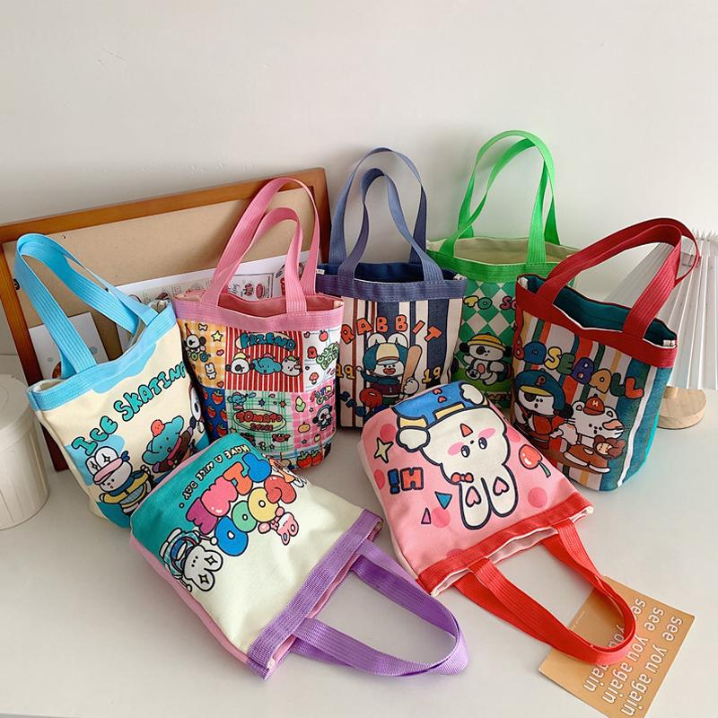 Product Introduction of Túi Bucket Vải Bố, Phong Cách Thường Ngày Tote, Dành Cho Nữ, In Hình Hoạt Hình, Túi Ăn Trưa, Túi Mua Sắm, Túi Đi Học 13