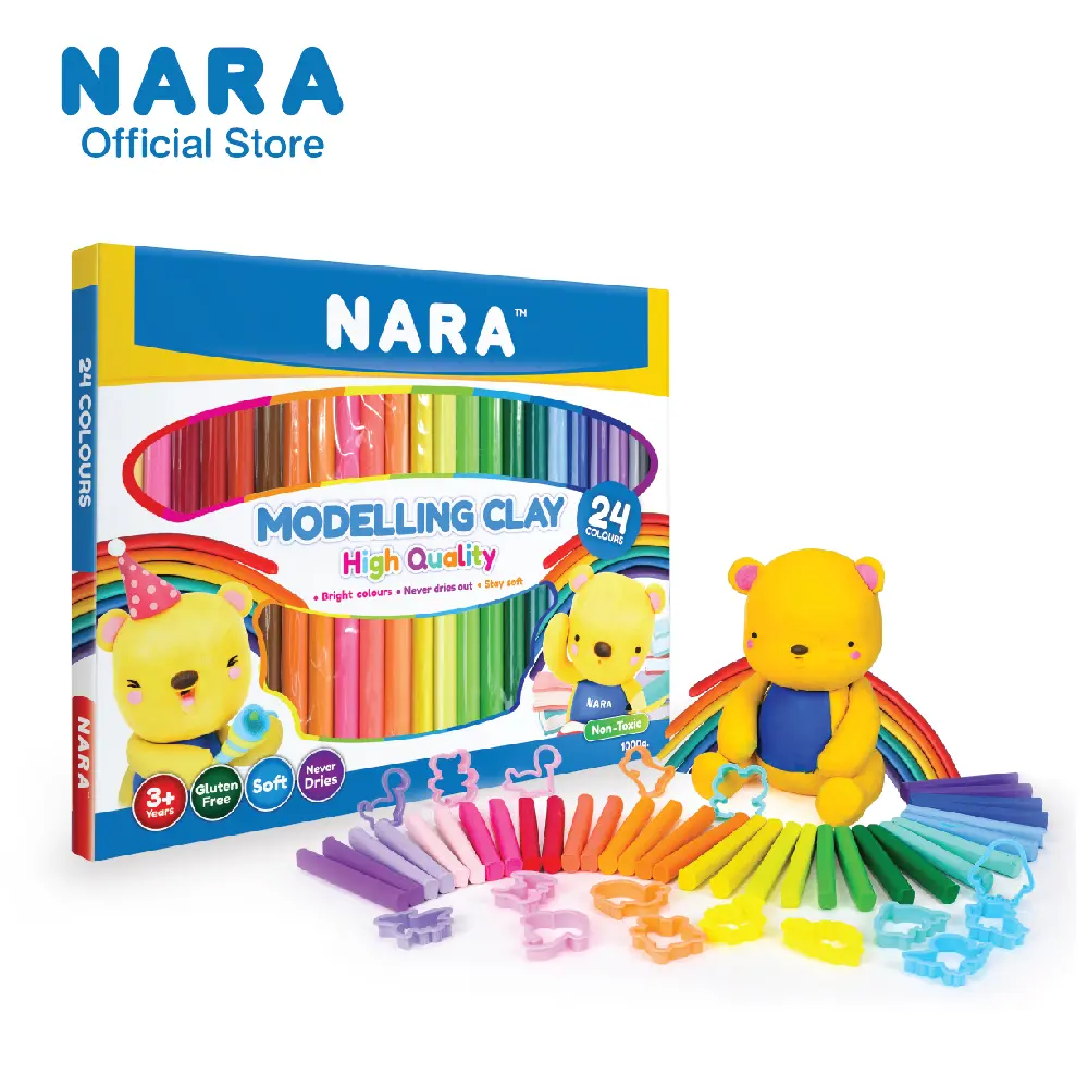 NARA Modelling Clay ดินน้ำมันไร้สารพิษ 24 สี (เลือกขนาด)