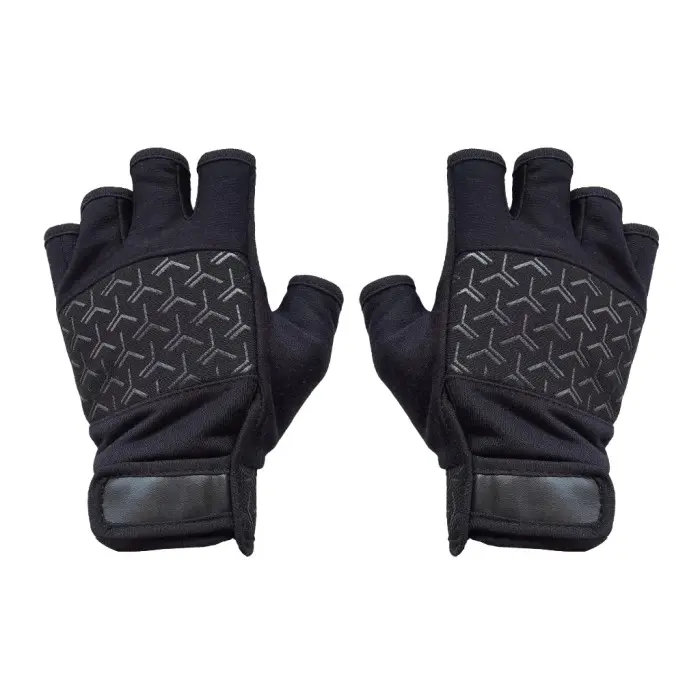 SARUNG TANGAN MOTOR SETENGAH JARI POLOS DAN MOTIF Hitam Gloves