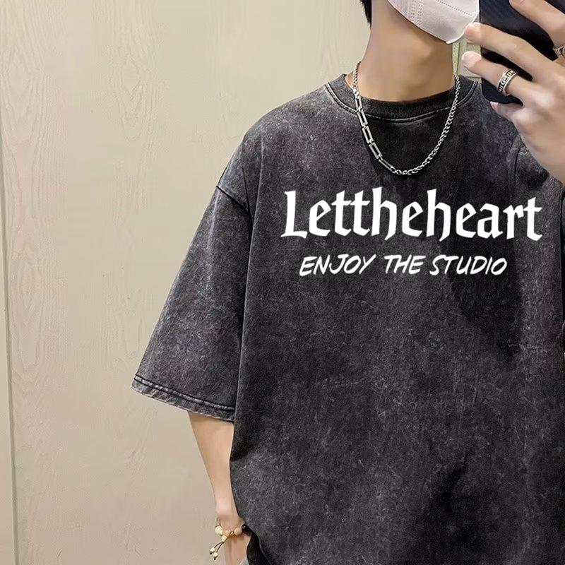 Áo Wash Thun Loang đen Lett / Áo Phông Loang wash 100% cotton Local brand basic form rộng - tay lỡ - unisex. Menswear Cổ Tròn 4