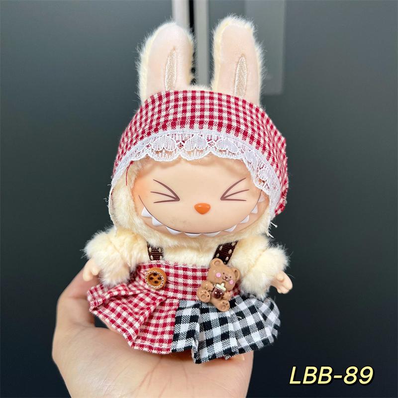 Product Introduction of Labubu Doll Clothes Vinyl Labubu 17cm Plush Toy Cute Dress-Up Casual Outfit Skirt Plush Toy Clothes 6