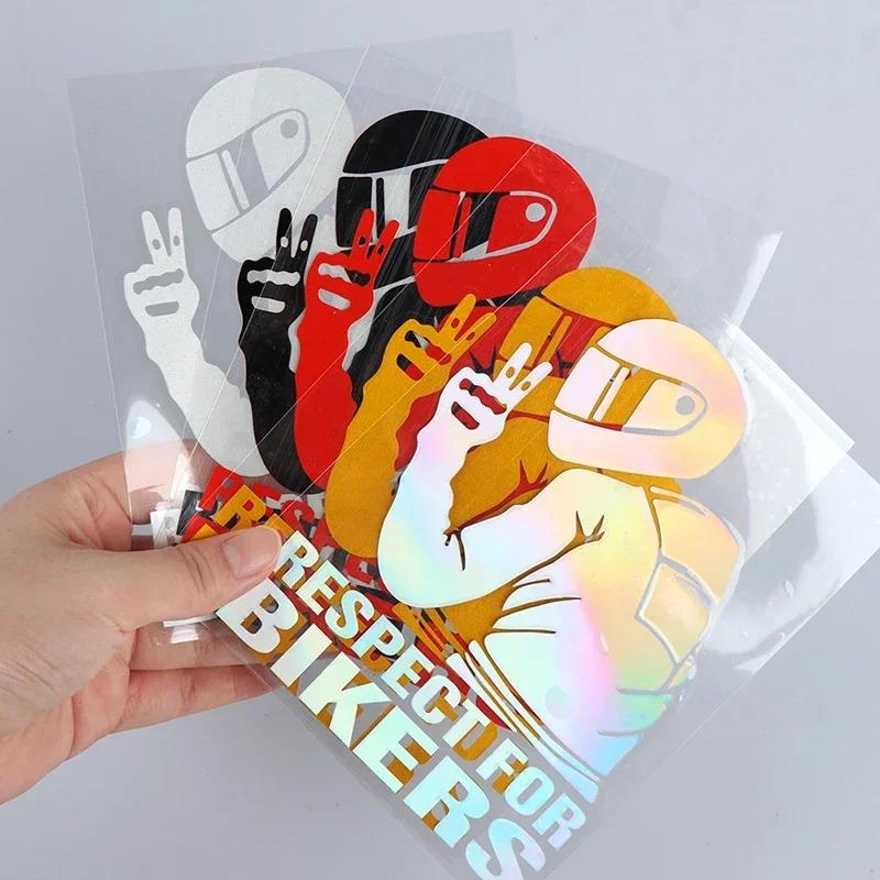 Product Introduction of 1pc 5.91x4.33inch Respect For Bikers Stickers Car Decals Motorcycle Vinyl Auto Decoration Reflective Waterproof 27
